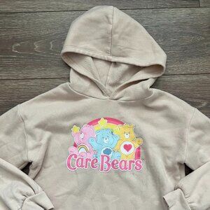 Care Bears Beige Long Sleeve Hoodie Hooded Sweatshirt Size Large 10-12